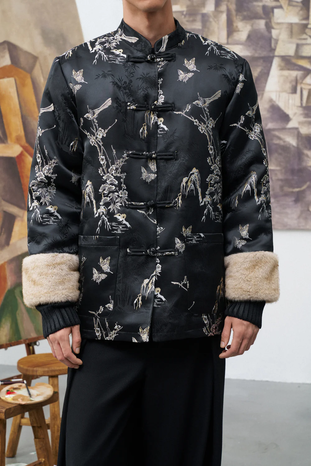 Embroidery Mandarin Coat - Image 3